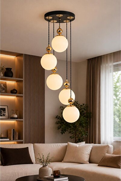 VENON Lorenza 5.Li Sarkıt Yuv.✨ÖRGÜ KABLOLU ✨ SİYAH ✨ GOLD DETAYLI ✨ BEYAZ GL...