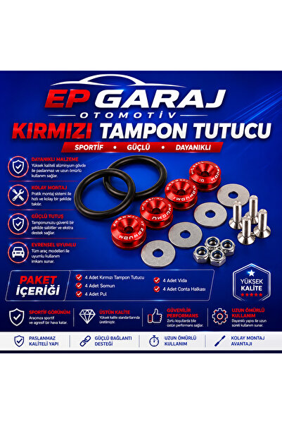 EP GARAJ OTOMOTİV UNİVERSAL BÜTÜN ARAÇLARA UYUMLU Kırmızı Tampon Tutucu – Spo...