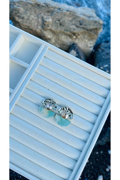 Rüya Stone Enameled Earrings