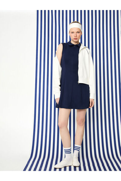 LC Waikiki Nevavm Polo Collar Mini Dress with a Difference