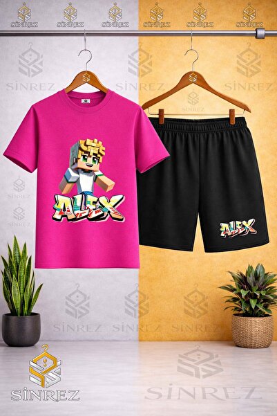 SİNREZ Tricou cu imprimeu ALEX GALBEN NOU - Set pantaloni scurți
