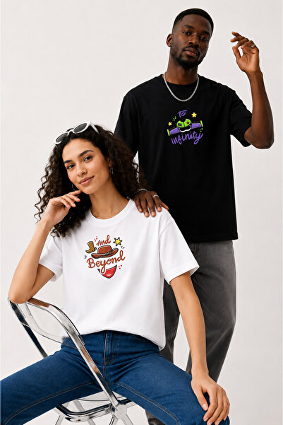 LORVEX Tricou oversize pentru bărbați și femei, 100% bumbac, imprimat, croial...
