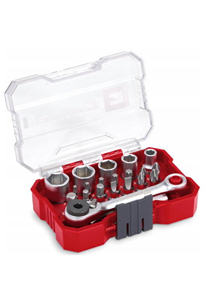 Einhell Set 21 chei tubulare si biti suport biti cu schimbare rapida, adaptor...