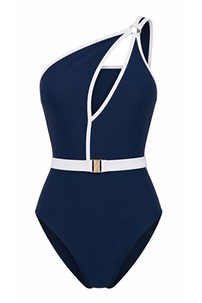 sayina Women's Blue Belted Boutique Sea Pool Swimsuit