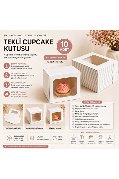 kutula 32 Tekli cupcake kutusu ( 10 adet )