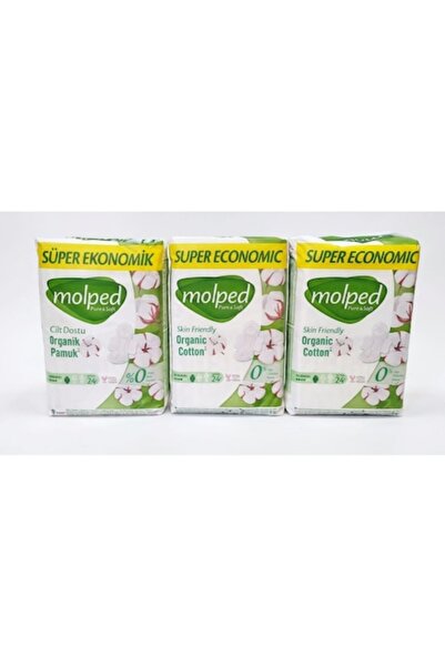 Molped Pure & Soft Normal sanitary pads set of 3 packs, 24 pcs/pack, hypoalle...