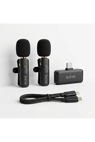 s-Eye Set 2 Microfoane Wireless Clip-On S-Eye, USB-C, Plug & Play, Rază 20m, ...