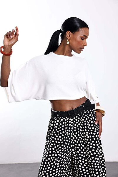 5in1Canpolat White Bat Sleeve Blouse 0206