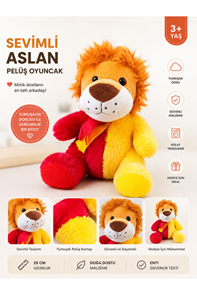 admay Peluş Aslan Oyuncak 25 CM – Yumuşacık Sevimli Aslan Peluş Oyuncak Çocuk...