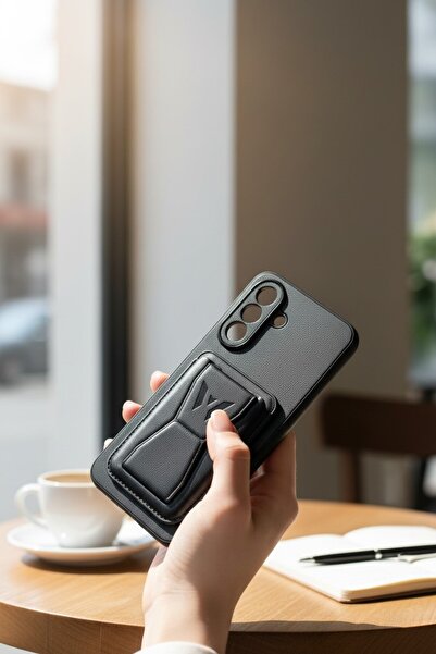 batuteknoloji Galaxy A57 Kartlıklı Standlı Suni Deri BTU Silikon Kapak 45tT45...