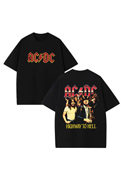 STİL-X Μπλουζάκι ACDC με στάμπα, Unisex, 100% βαμβακερό, Oversize