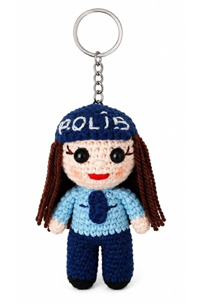 OYUNCAKPARK Maskot Polis Bebek Amigurumi Organik Anahtarlık Oyuncak