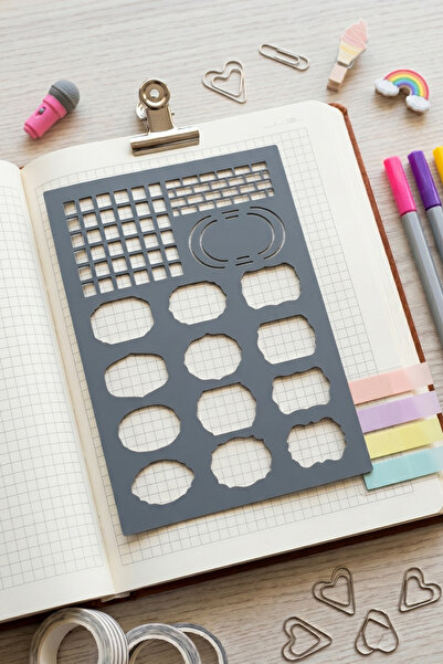 Karmelom Studio Cutii de urmărire pentru Bullet Journal și riglă cu șablon pe...