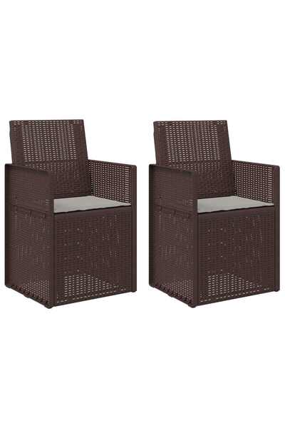 vidaxl Scaune de Dining pentru Grădină 2 pcs Maro și gri deschis PP