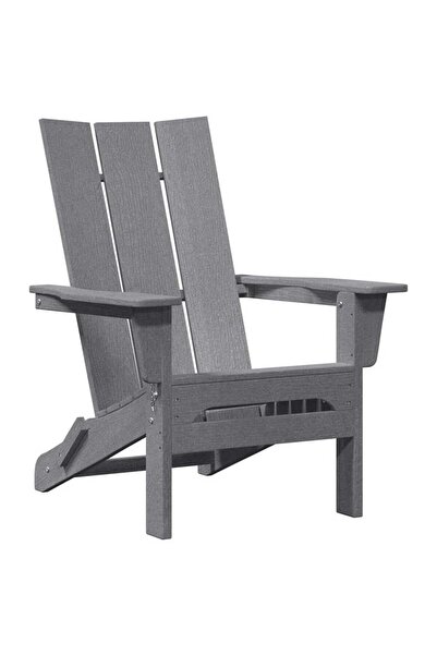 vidaxl Scaun pliabil Adirondack Gri deschis 80,5 x 74,5 x 92 cm HDPE