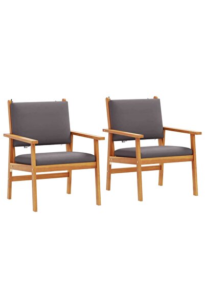 vidaxl Scaun pentru Grădină 2 pcs Antracit Lemn Solid de Acacia