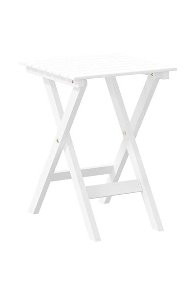 vidaxl Folding side table, white, solid poplar wood