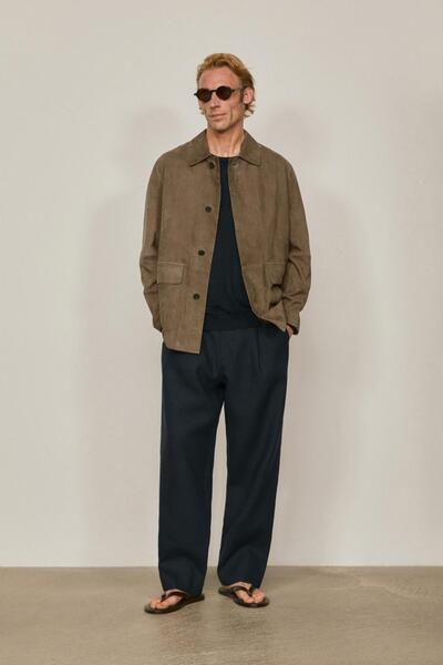 Massimo Dutti Cepli deri süet ince ceket - LIMITED EDITION