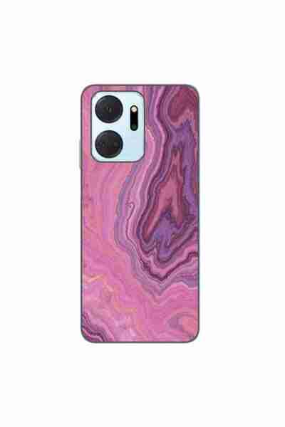 OEM Case compatible with Honor X7a Silicone Gel Tpu Pattern Pink Quartz Marble