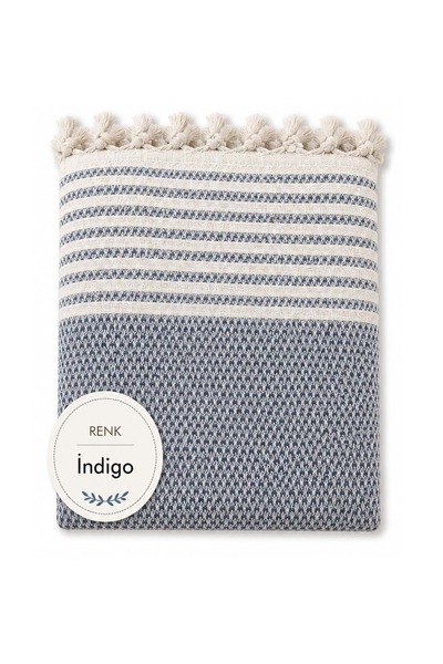Mandaş Pamučna neklizajuća navlaka za sofu od slame (180x220) - Indigo