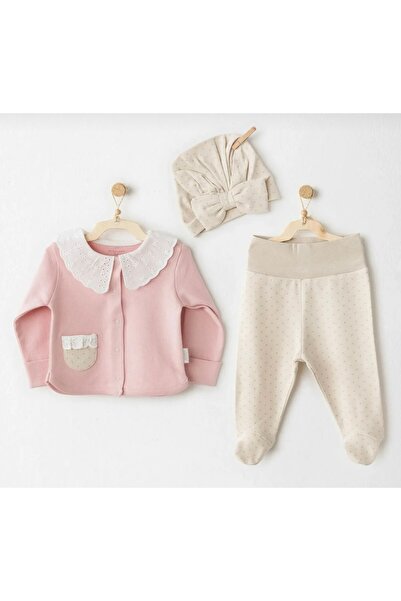 andywawa Limi̇ Baby Girl Cotton Hat 3-Piece Set