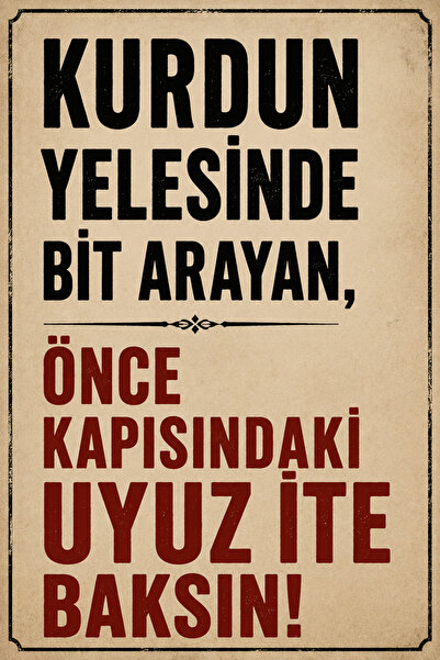 Hayal Poster kurdun yelesinde bit arayan Retro Ahşap Poster 20x30
