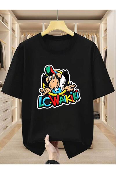 yiou trendy clothing تي شيرت رجالي بطبعة قرد كرتوني LC WAIKIKI