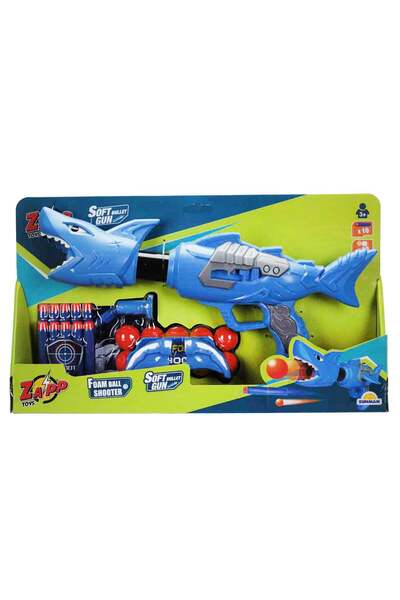 Zapp Toys Arma de jucarie cu 10 sageti si bile din burete, Zapp Toys, Shark, ...