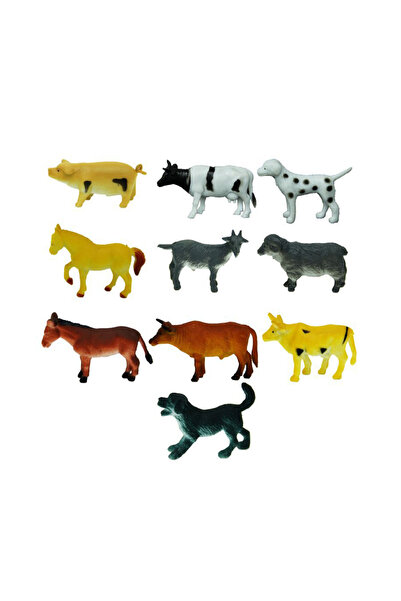 Crazoo Set of farm animal figurines in a small bag,
