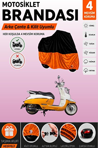 Cemku Double Black Top - Orange Bottom, Rear Bag Compatible Peugeot Django 12...