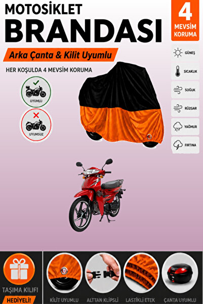 Cemku Double Black Top - Orange Bottom, Rear Bag Compatible Mondial 100 Sfc A...