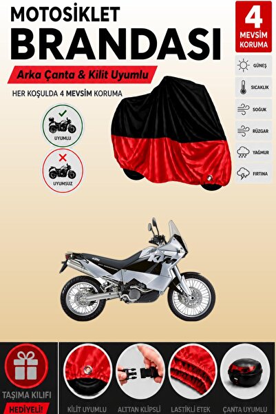 Cemku Double Black Top - Red Bottom, Rear Bag Compatible Ktm 950 Adventure Mo...