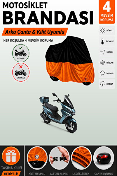 Cemku Double Black Top - Orange Bottom, Rear Bag Compatible Rks Newlight 125 ...