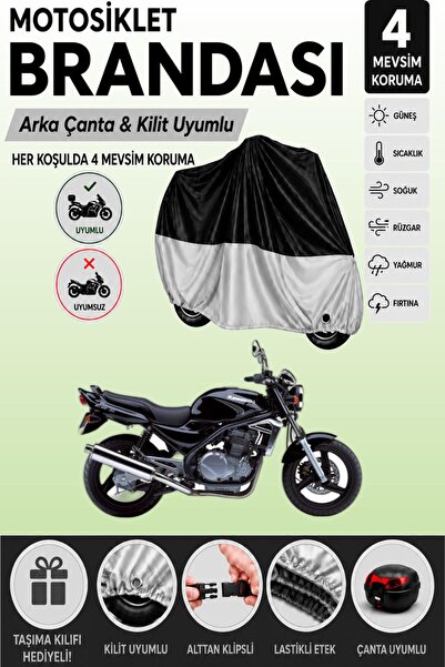 Cemku Double Black Top - Gray Bottom, Rear Bag Compatible Kawasaki Er-5 Motor...