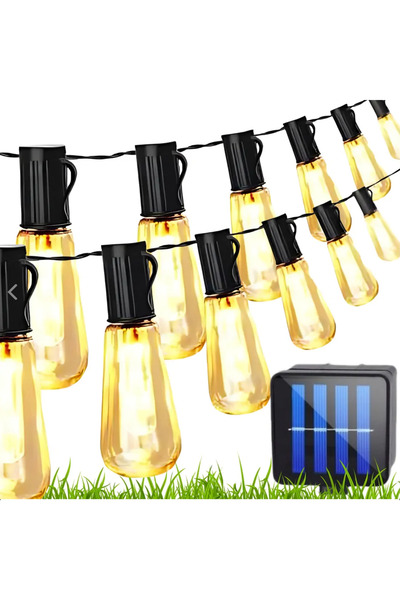 OEM Solar garland with 10 LED bulbs, Length 3.5 m, IP65, warm white, 8 lighti...