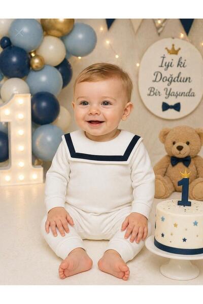 MBK GARDEN Baby Boy Hooded Winter Sailor Collar Snap-On Romper