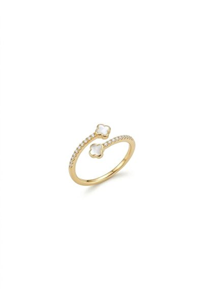 Mestore Stoned Clover Design Ring