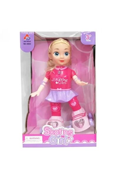 JPT Păpușă interactivă, fată patinatoare, cu lumini, 28 cm