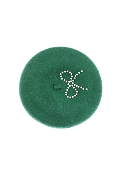 ButicCochet Women's beret, wool, Buticcochet, pearl pattern, one size, Green ...