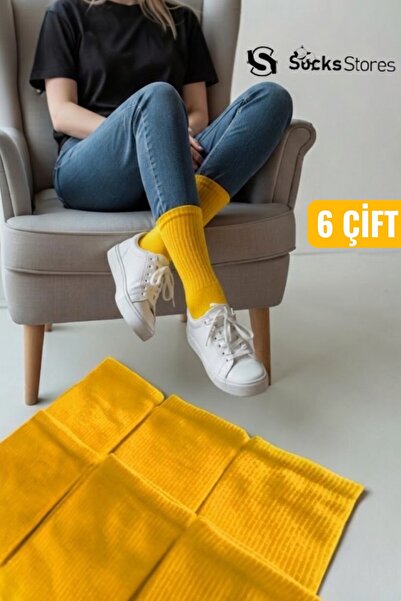 Socks Stores 6 perechi de șosete unisex din bumbac - șosete de tenis de culoa...
