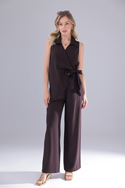 CEEMODA Zero Sleeves, Side Tie, Double Breasted Tencel Blazer, Elastic Waist ...