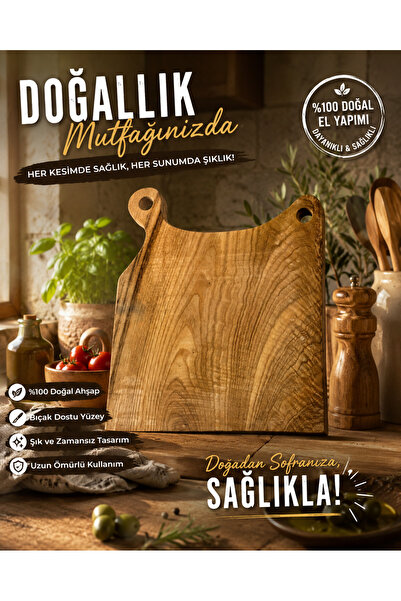 seymen bıçakçılık Natural Solid Wood Cutting Board – Stylish Presentation and...