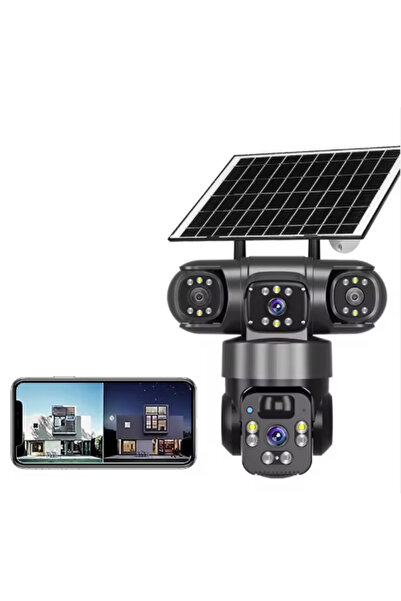 OEM Camera de supraveghere video tripla cu panou solar si cartela SIM 4G, Rez...