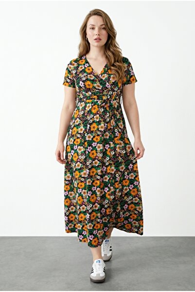 Stil Diva Floral Print Tie Waist Dress
