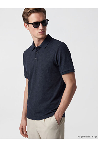 LC Waikiki RMZ GİYİM FARKİLYA Tricou pentru bărbați cu guler tip Roba, cu tex...