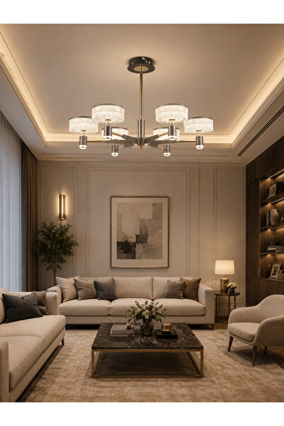 Led YENİ MODEL 6 LI LÜX AVİZE 3 IŞIK SEÇENEĞİ
