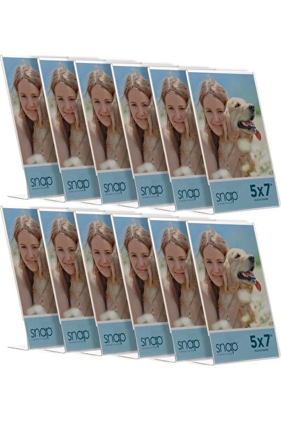 SNAP 5x7 Clear Acrylic Self Standing Frame, Set of 12