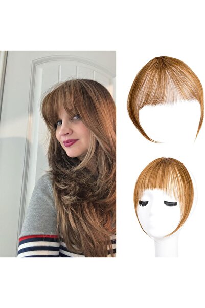 Swy Hair Extensii de păr cu breton cu clips, 100% păr natural pentru femei, m...