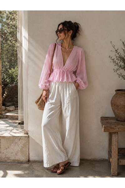 breva wear Nakış Detaylı Bohem Bluz