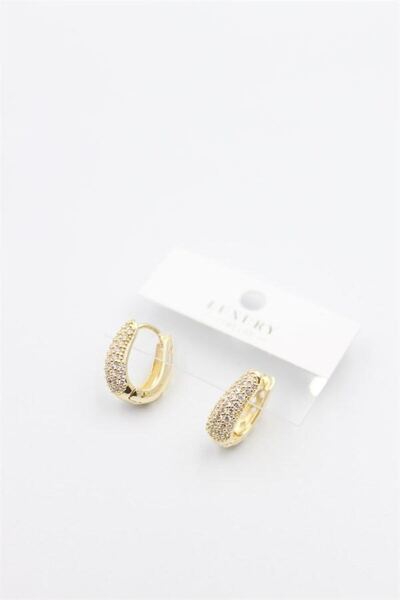 atastore2017 Jewelled Hoop Earrings - Gold